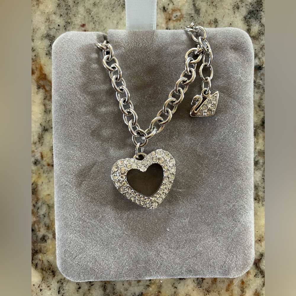 Swarovski Crystal Silver Heart Necklace